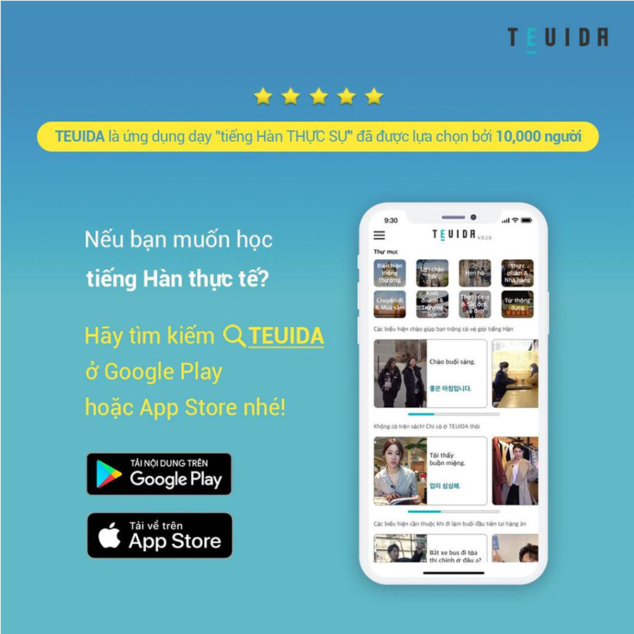 Phần mềm học và nói tiếng Hàn - TEUIDA